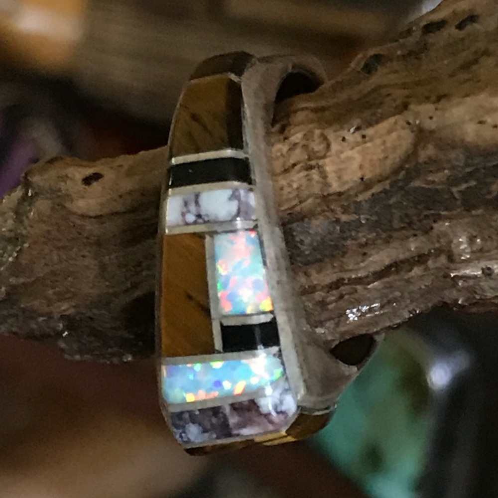 Multi-stone Navajo inlaid ring